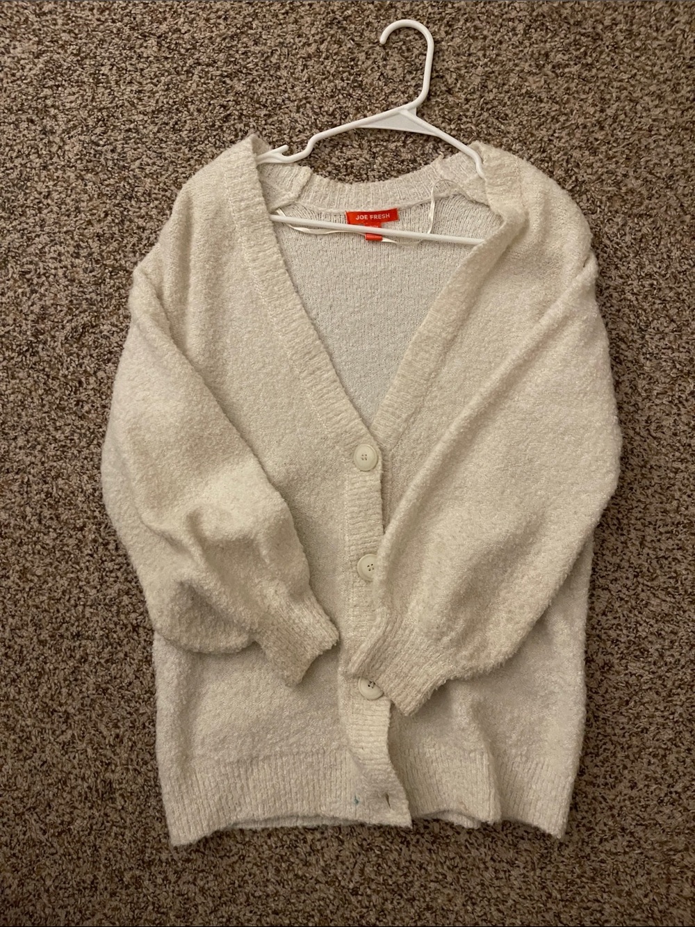 Joe Fresh Cream Textured Button Cardigan